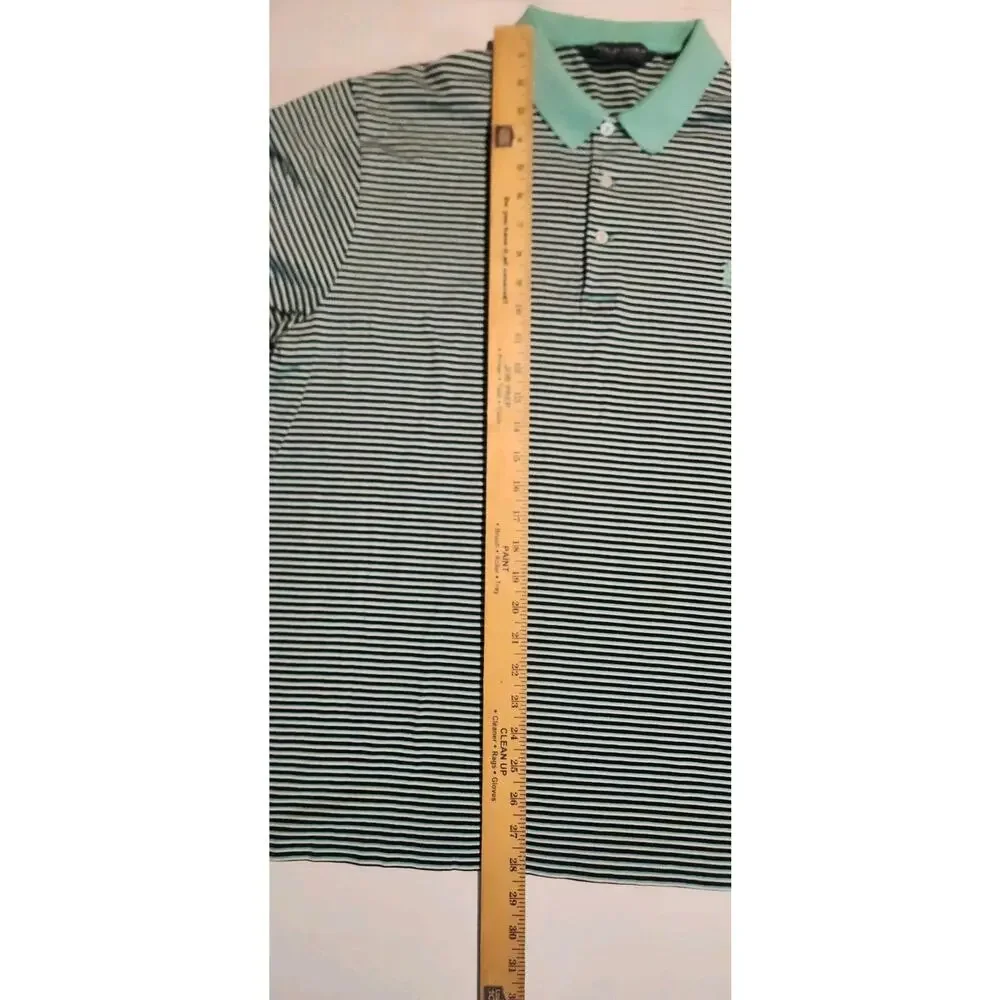 Polo Ralph Lauren Mens XL Pima Soft Touch Cotton Blue Striped Short Sleeve Golf